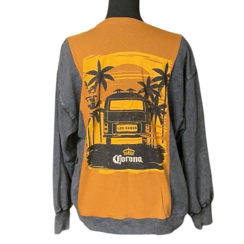 Corona Beer Upcycled Shirt Sweatshirt Grunge Beach Festival - Picture 4 of 6